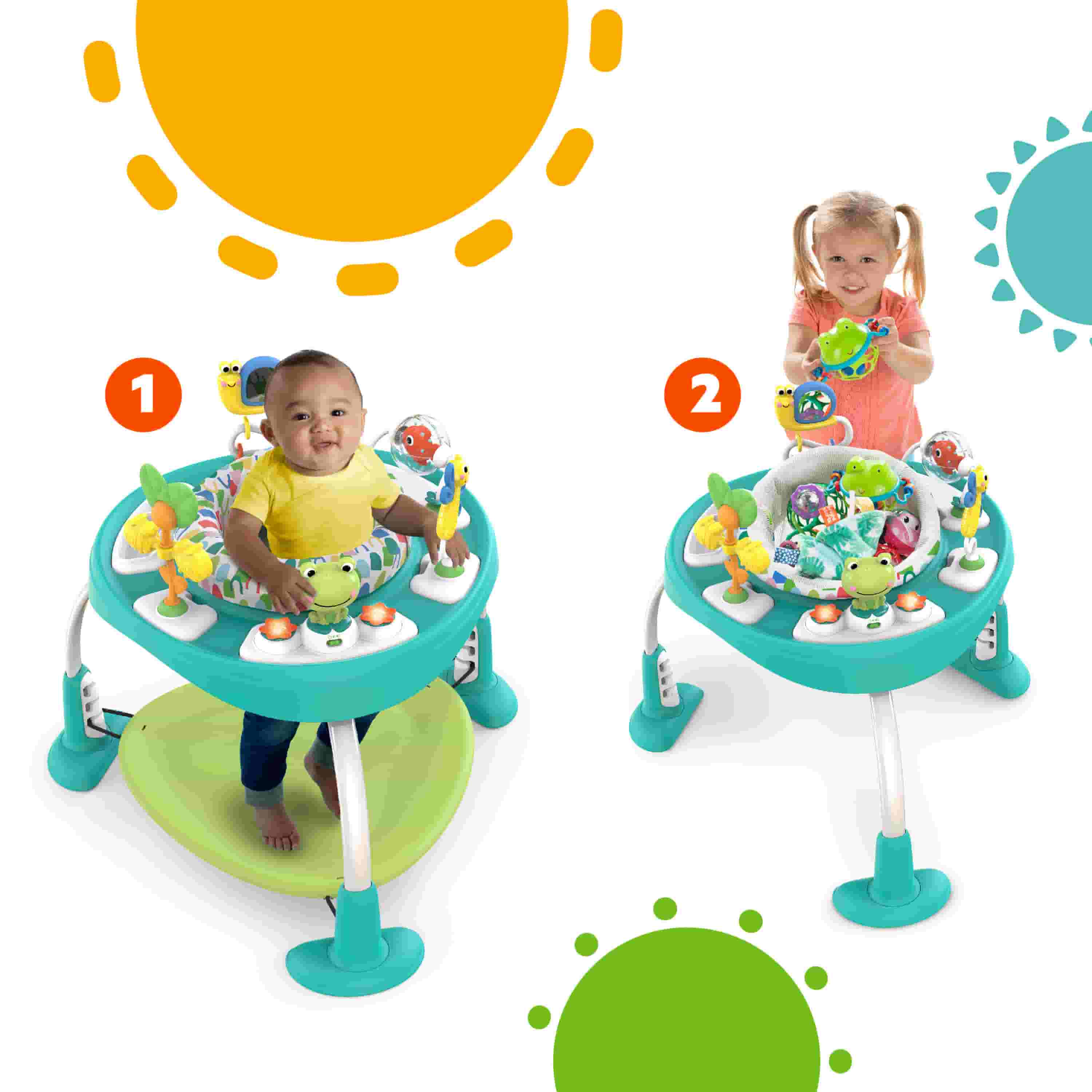 Jumperoo e Mesa de Atividades Bright Starts FlipToy Aluguel de Brinquedos e Acessórios