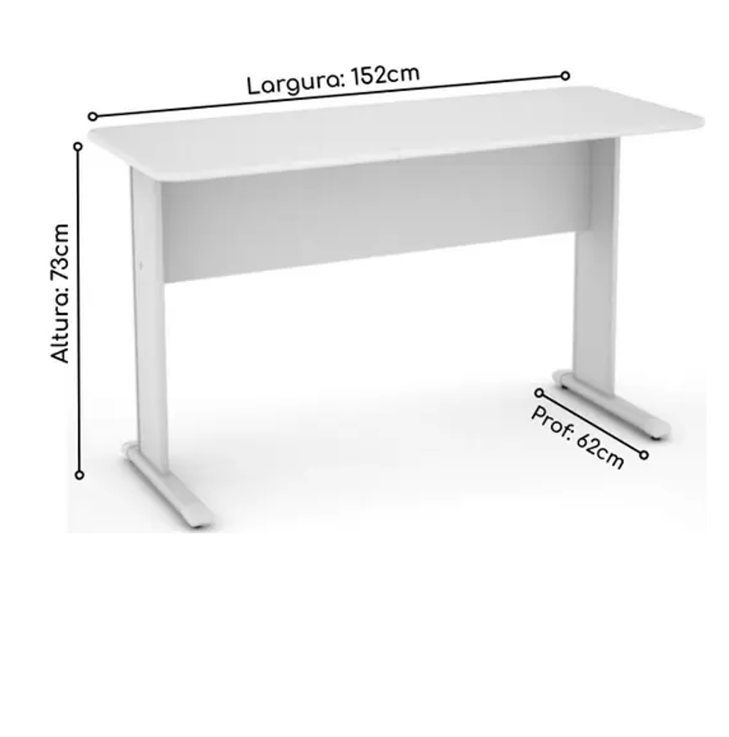 MESA DE ESCRITÓRIO RETA 1,52x0,62m - PANDIN