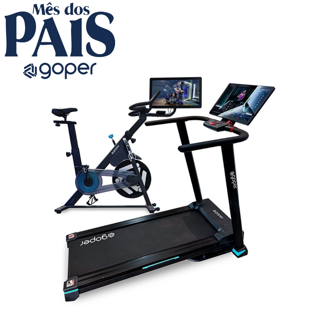 Kit Pro - Esteira Goper Run Personal Touch com Tela de 21" + Goper Smart Bike com Tela de 21"