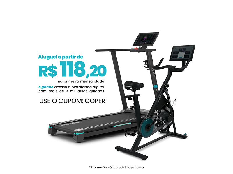 Kit Plus - Esteira Goper Run Personal Touch com Tela de 15" + Goper Smart Bike com Tela de 15"