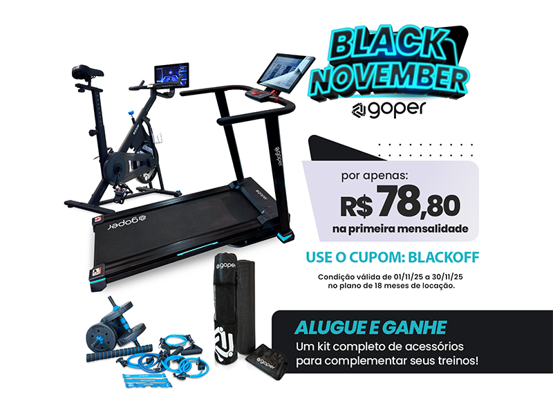 Kit Plus - Esteira Goper Run Personal Touch com Tela de 15" + Goper Smart Bike com Tela de 15"
