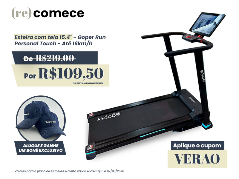 Esteira com tela 15.4" - Goper Run Personal Touch -  Até 16km/h