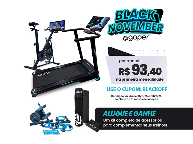 Kit Pro - Esteira Goper Run Personal Touch com Tela de 21" + Goper Smart Bike com Tela de 21"