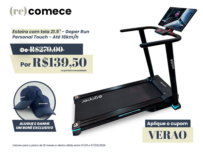 Esteira com tela 21.5" -  Goper Run Personal Touch - Até 16km/h