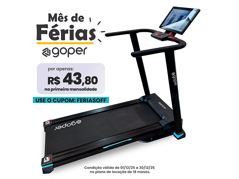 Esteira com tela 15.4" - Goper Run Personal Touch -  Até 16km/h
