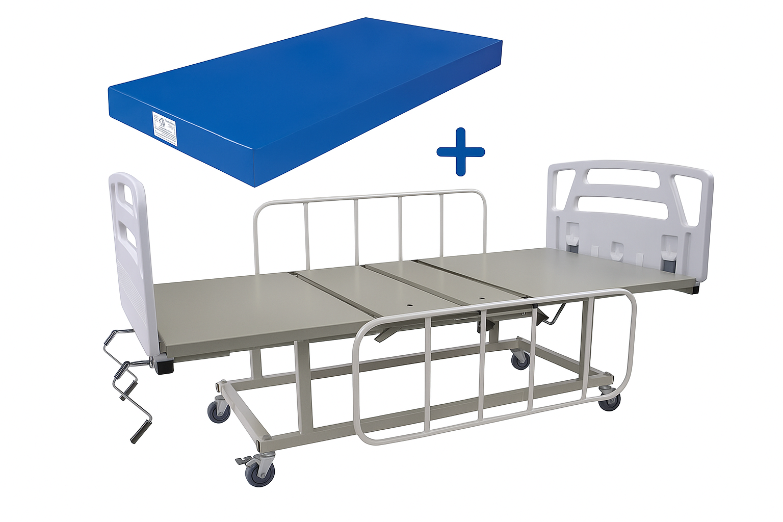Cama hospitalar manual completa (2 mov. 1,90mts) c/colchão