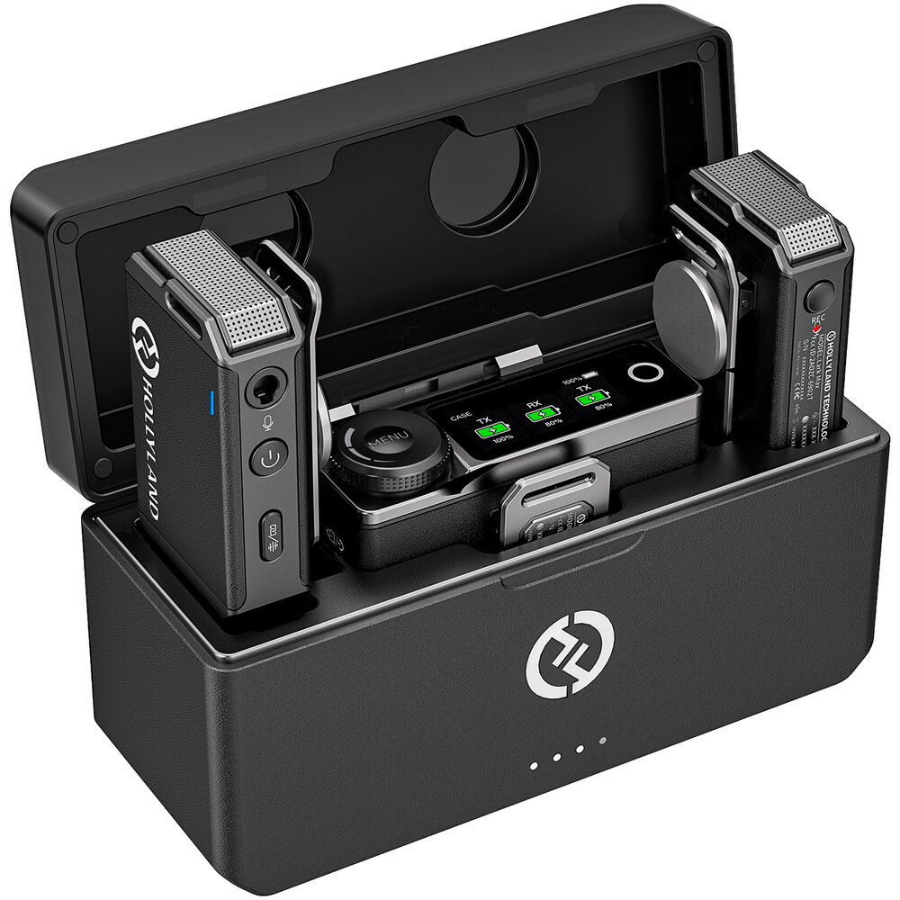 Hollyland LARK MAX Duo Sistema/Gravador de Microfone Digital Duplo sem Fio Compacto