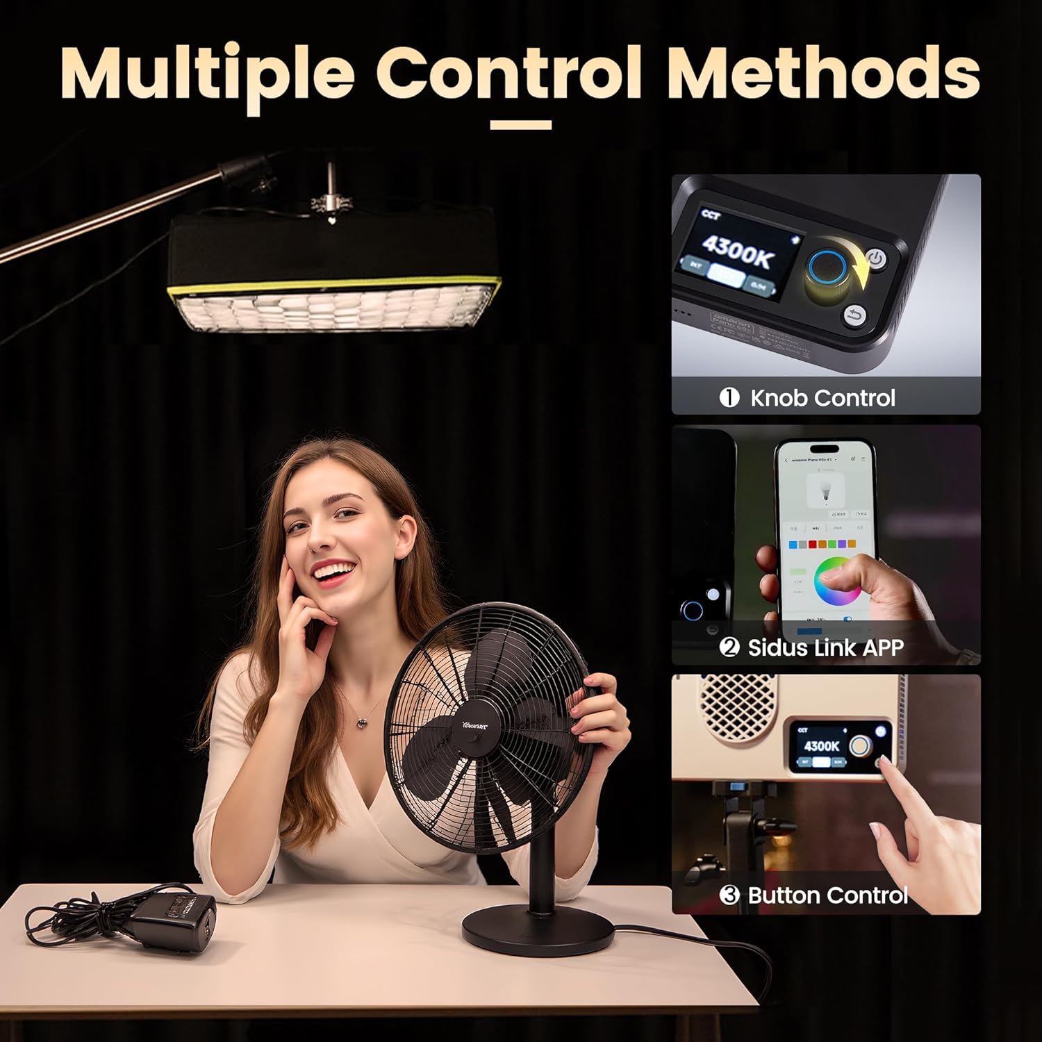 Painel de LED Amaran Pano 60c RGBWW com Fonte, Softbox e Grid 21