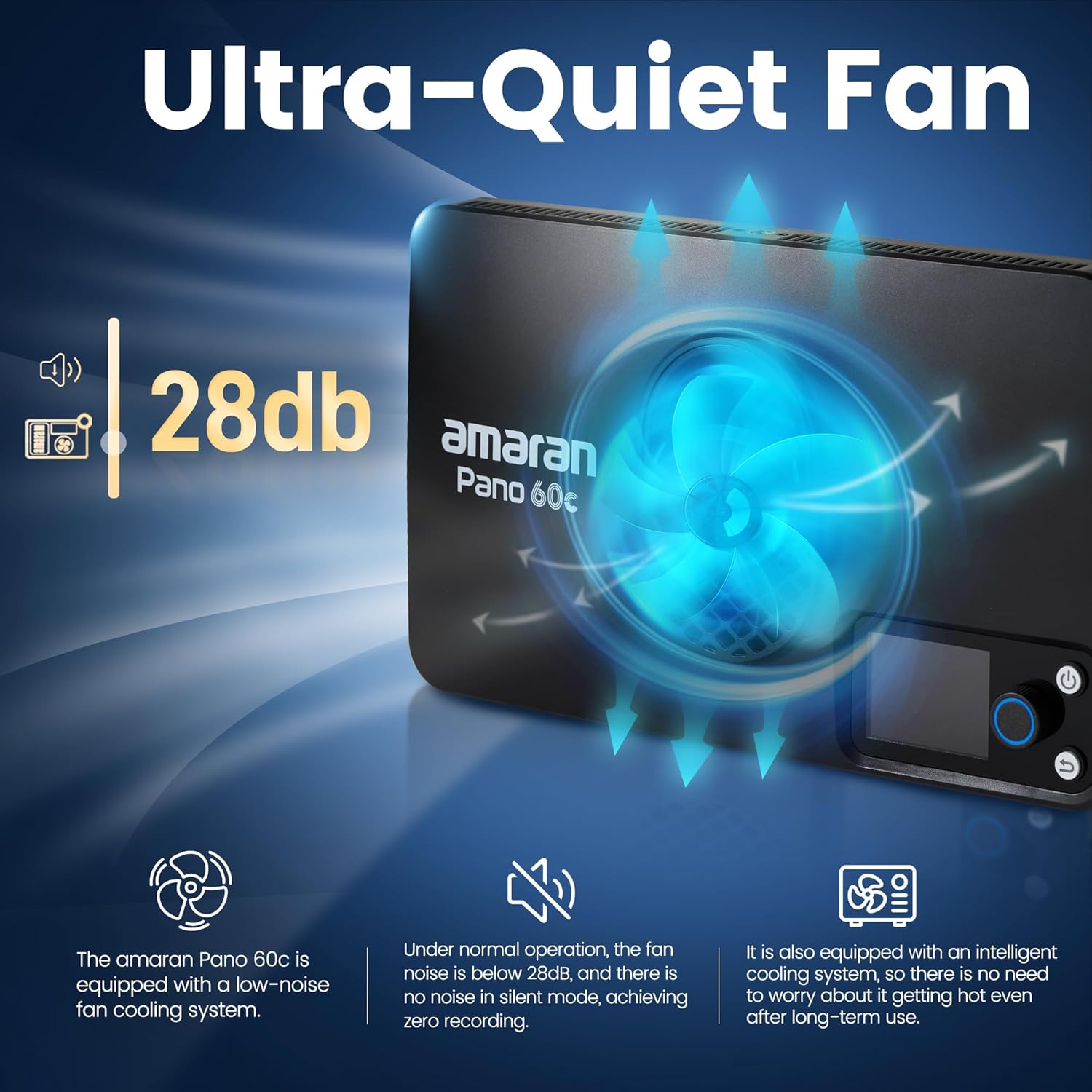 Painel de LED Amaran Pano 60c RGBWW com Fonte, Softbox e Grid 22