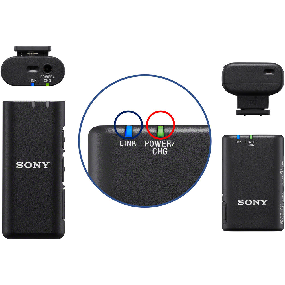 Sistema de Microfone sem Fio Sony ECM-W2BT com Lapela ECM-LV1 para Câmeras Sony