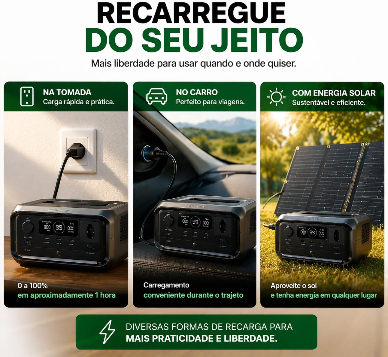 Estação de Energia Portátil EcoFlow River 3 Plus 286Wh (Saída 127V) 07