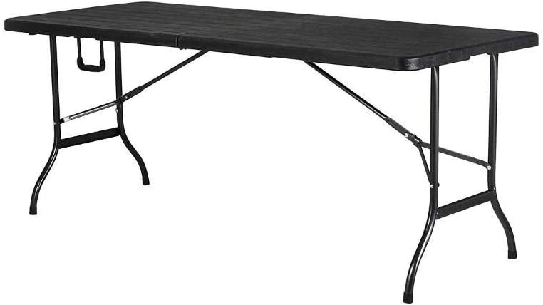 Mesa Dobrável 180cm x 75cm x 74cm Preta