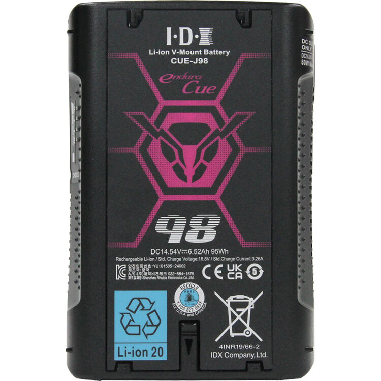 Bateria V-Mount IDX CUE-J98 95Wh 10.7A com Carregador 01