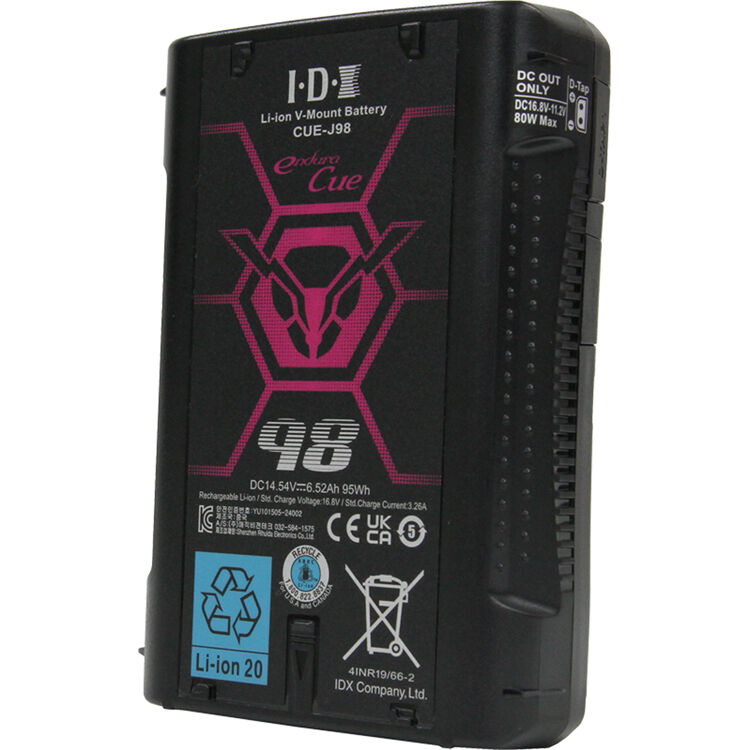 Bateria V-Mount IDX CUE-J98 95Wh 10.7A com Carregador 05
