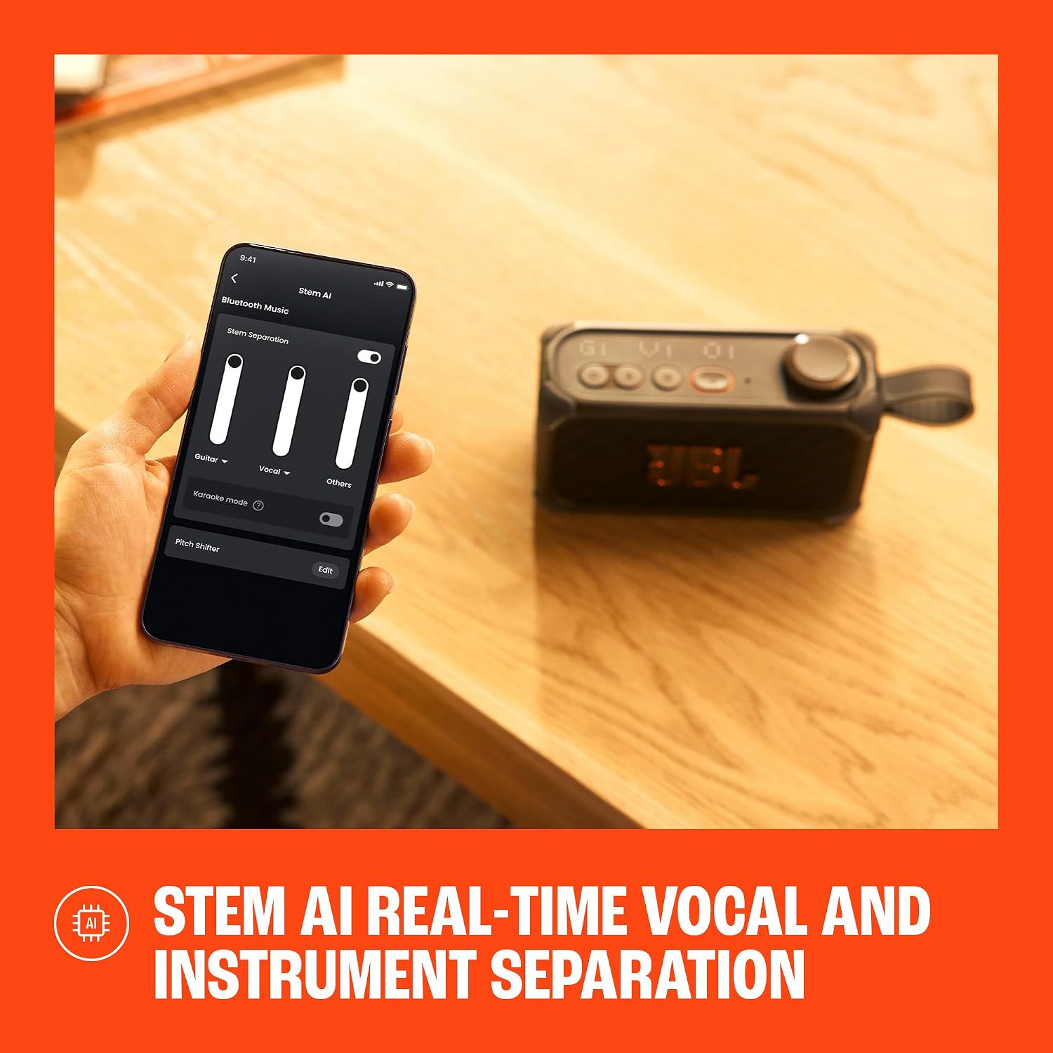 Amplificador e alto-falante JBL BandBox Solo de 18 W com tecnologia de IA 07