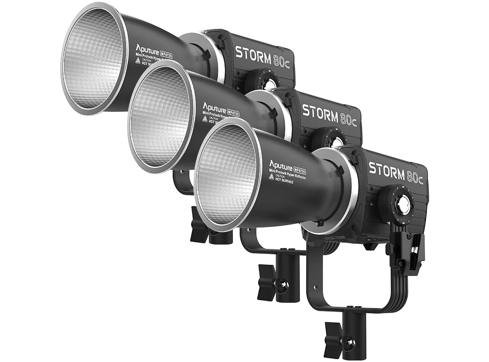 Kit 3x LED Aputure STORM 80c BLAIR-CG com Acessórios 01