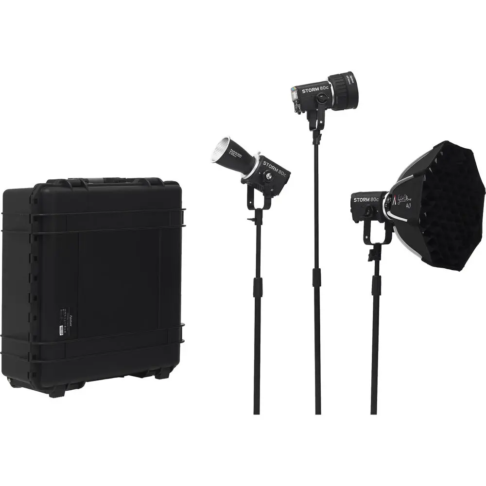 Kit 3x LED Aputure STORM 80c BLAIR-CG com Acessórios 20