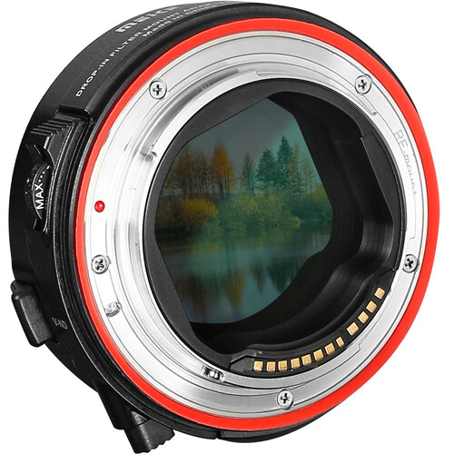 Adaptador Meike de montagem EF para RF com filtro Drop-In ND Variável 01