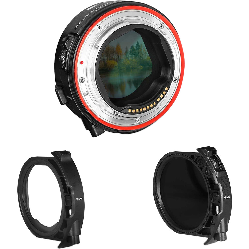 Adaptador Meike de montagem EF para RF com filtro Drop-In ND Variável 03