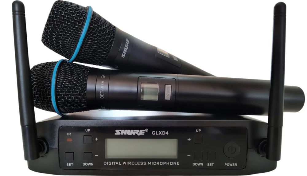 Kit Microfone Duplo sem Fio Shure GLXD4 Beta 58A 01