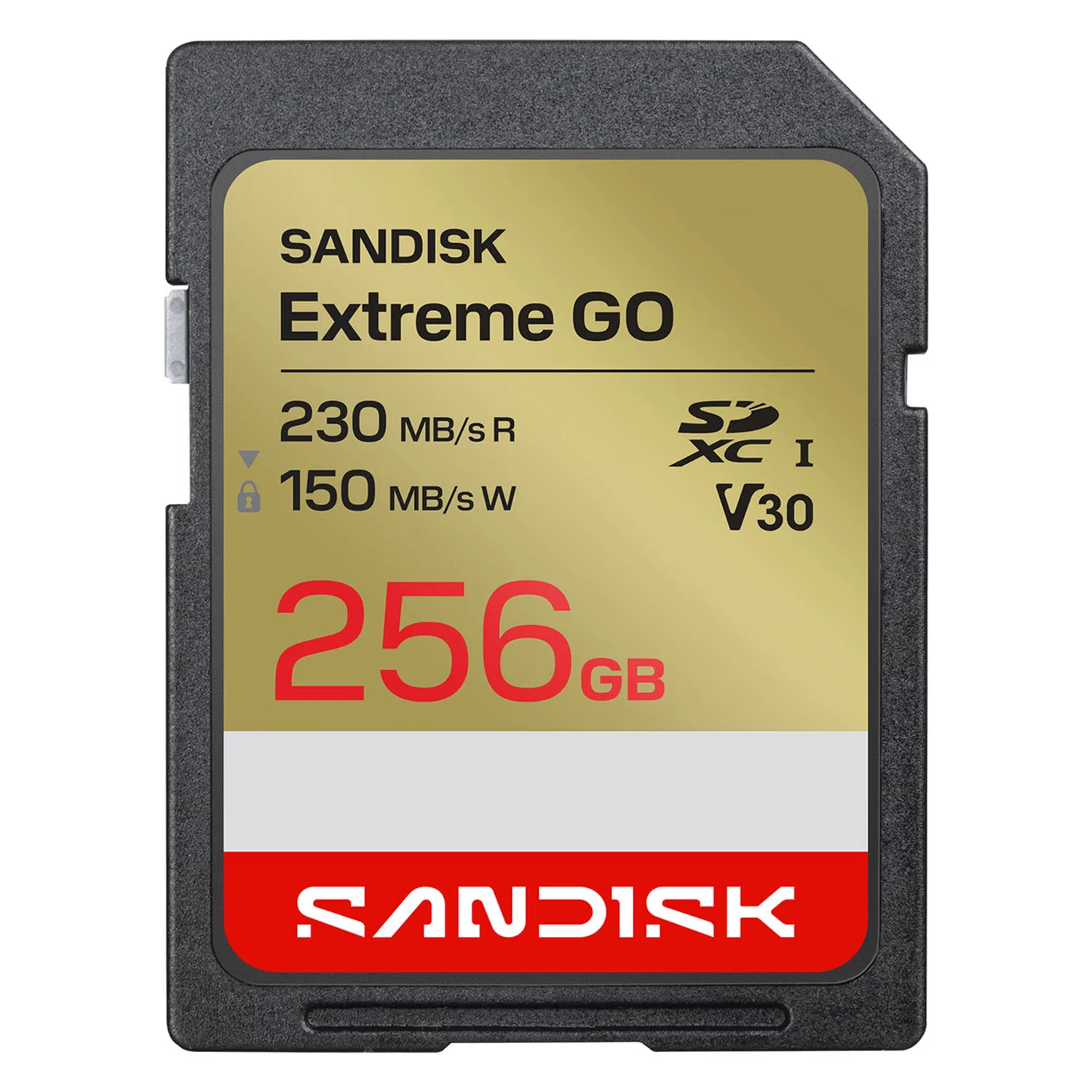 Cartão de Memória SDXC SanDisk Extreme GO 256GB 150-230MB/s V30 01