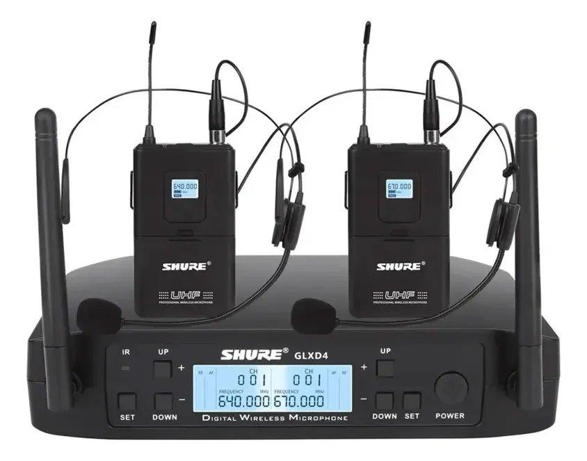 Microfone Facial Sem Fio Shure GLXD4 Headset Duplo 01