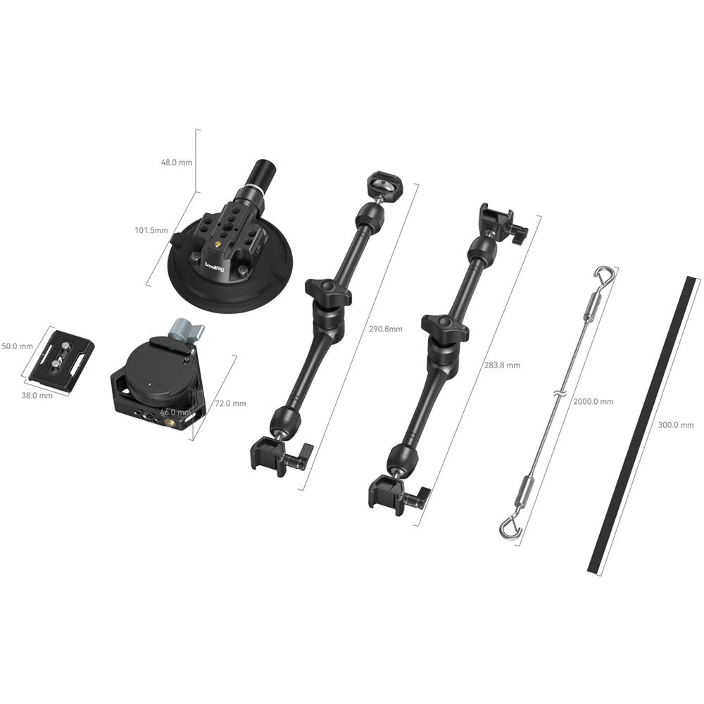 SmallRig SC-15K Kit de Suporte de Câmera com Ventosa de 4 Braços 09