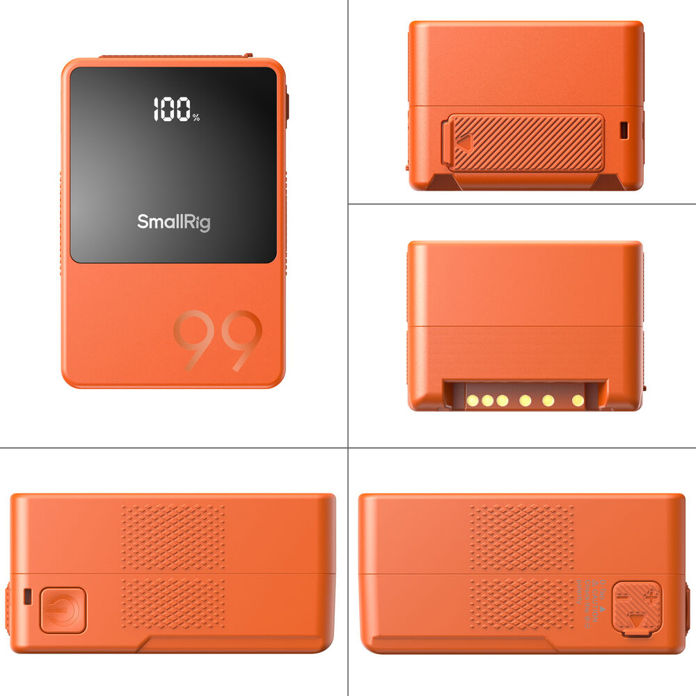 SmallRig VB99 Mini V-Mount Battery (99Wh, Orange) 03 SmallRig VB99 Mini V-Mount Battery (99Wh, Orange) 03