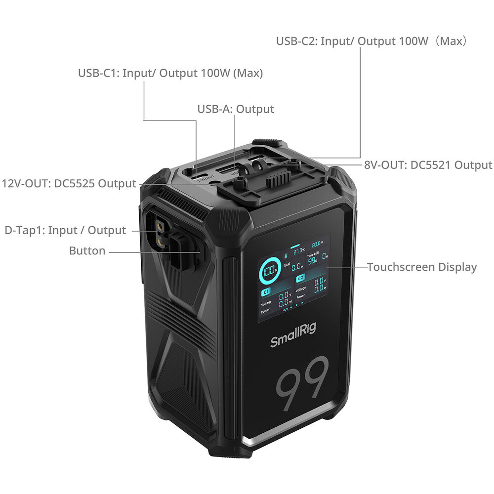 SmallRig X-Touch Smart Triple-Proof X99 Battery (99Wh, V-Mount) 03