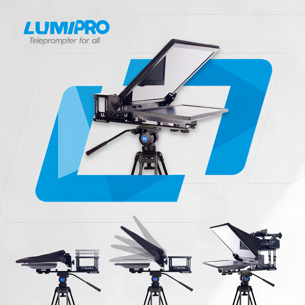 Kit Teleprompter Profissional LumiPro LED 19" com Tripé 05 Kit Teleprompter Profissional LumiPro LED 19" com Tripé 05