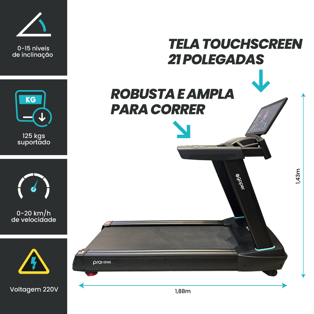 Goper Smart Pro Edge Com Tela de 21.5" Com Aulas - Até 20km/h