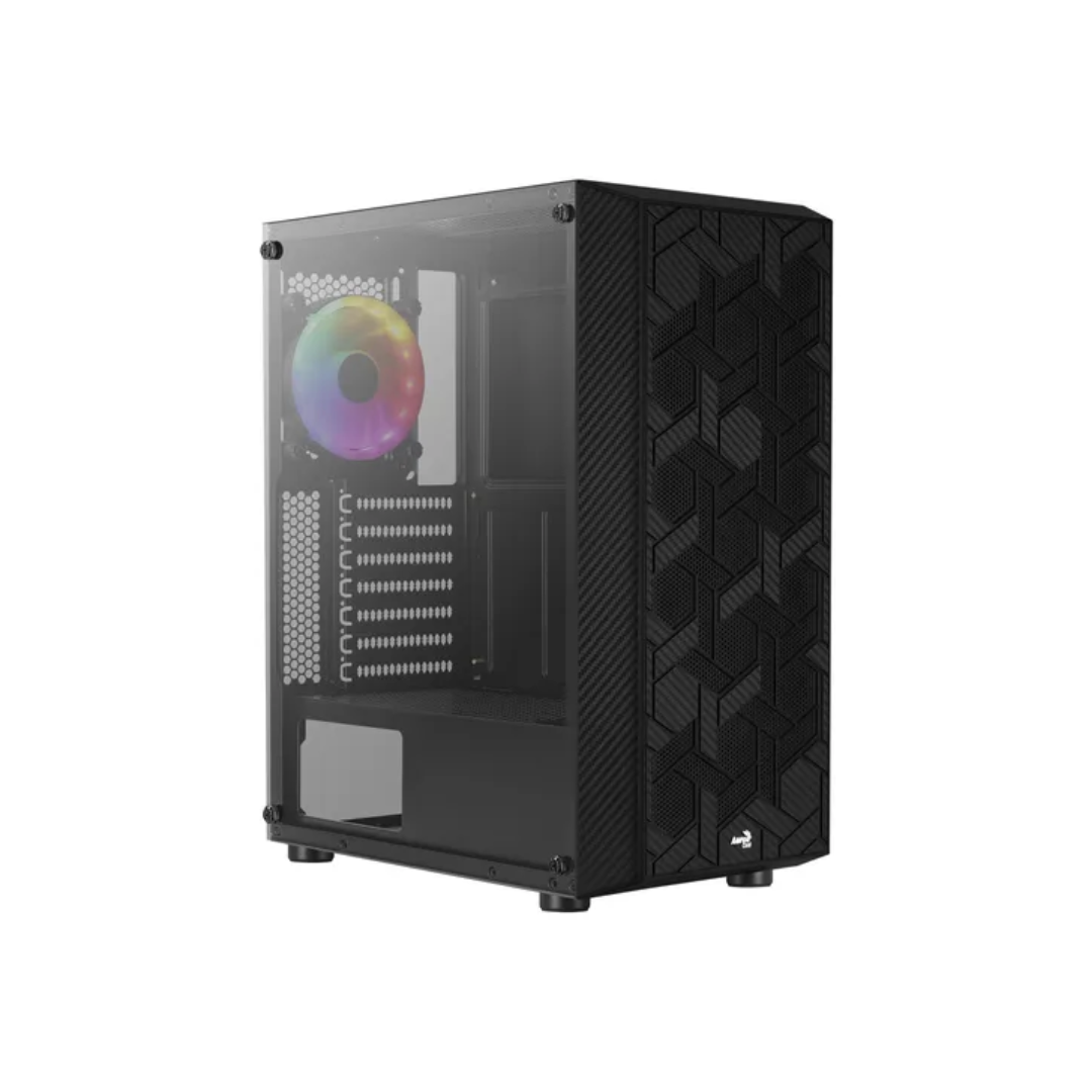 Gabinete Gamer Aerocool Hive Preto RGB Lateral Vidro