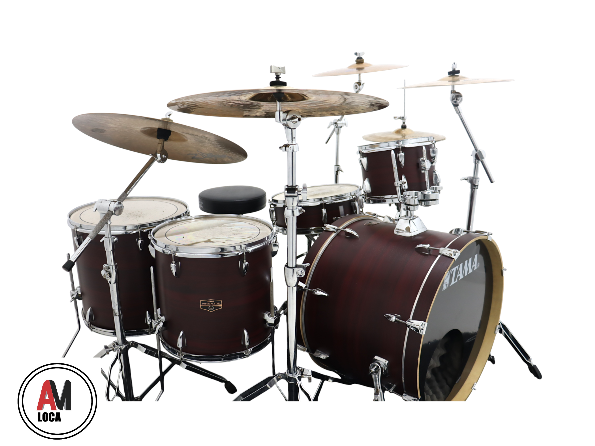 LOCAÇÃO BATERIA TAMA IMPERIAL STAR MAHOGANY BB22 T8 T10 CX14 SD14 SD 16 COMPLETA COD1947