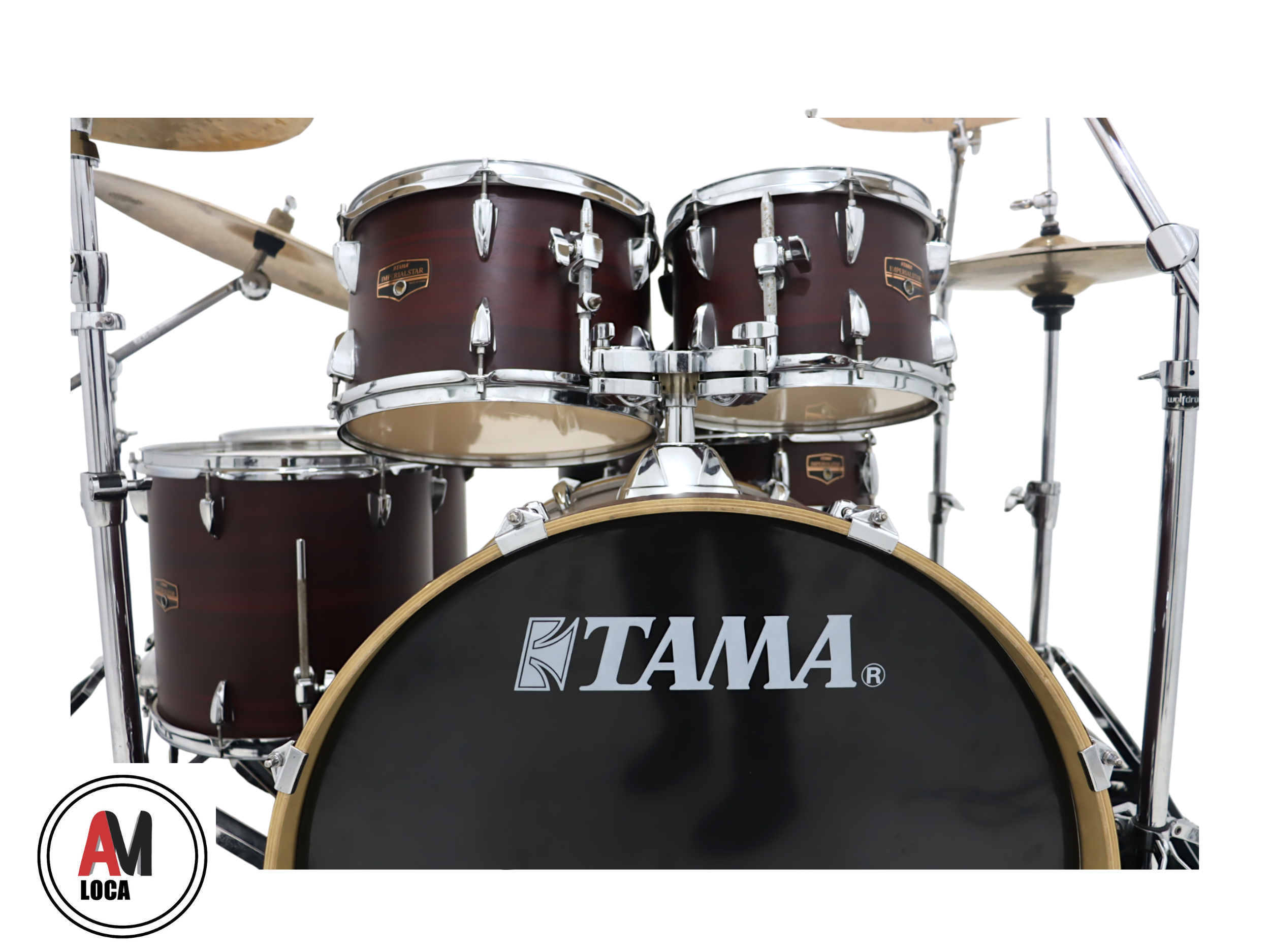 LOCAÇÃO BATERIA TAMA IMPERIAL STAR MAHOGANY BB22 T8 T10 CX14 SD14 SD 16 COMPLETA COD1947