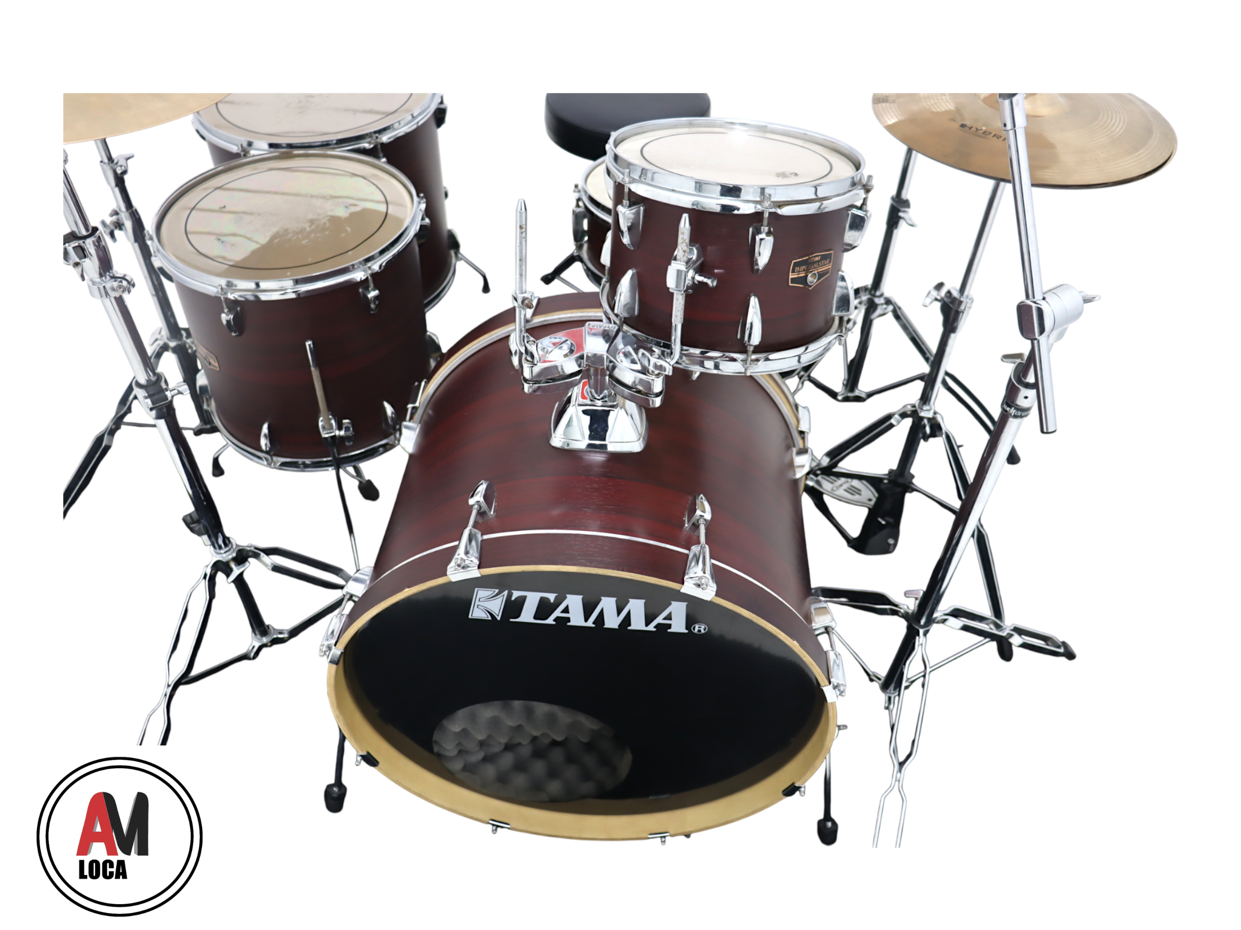 LOCAÇÃO BATERIA TAMA IMPERIAL STAR MAHOGANY BB22 T8 T10 CX14 SD14 SD 16 COMPLETA COD1947