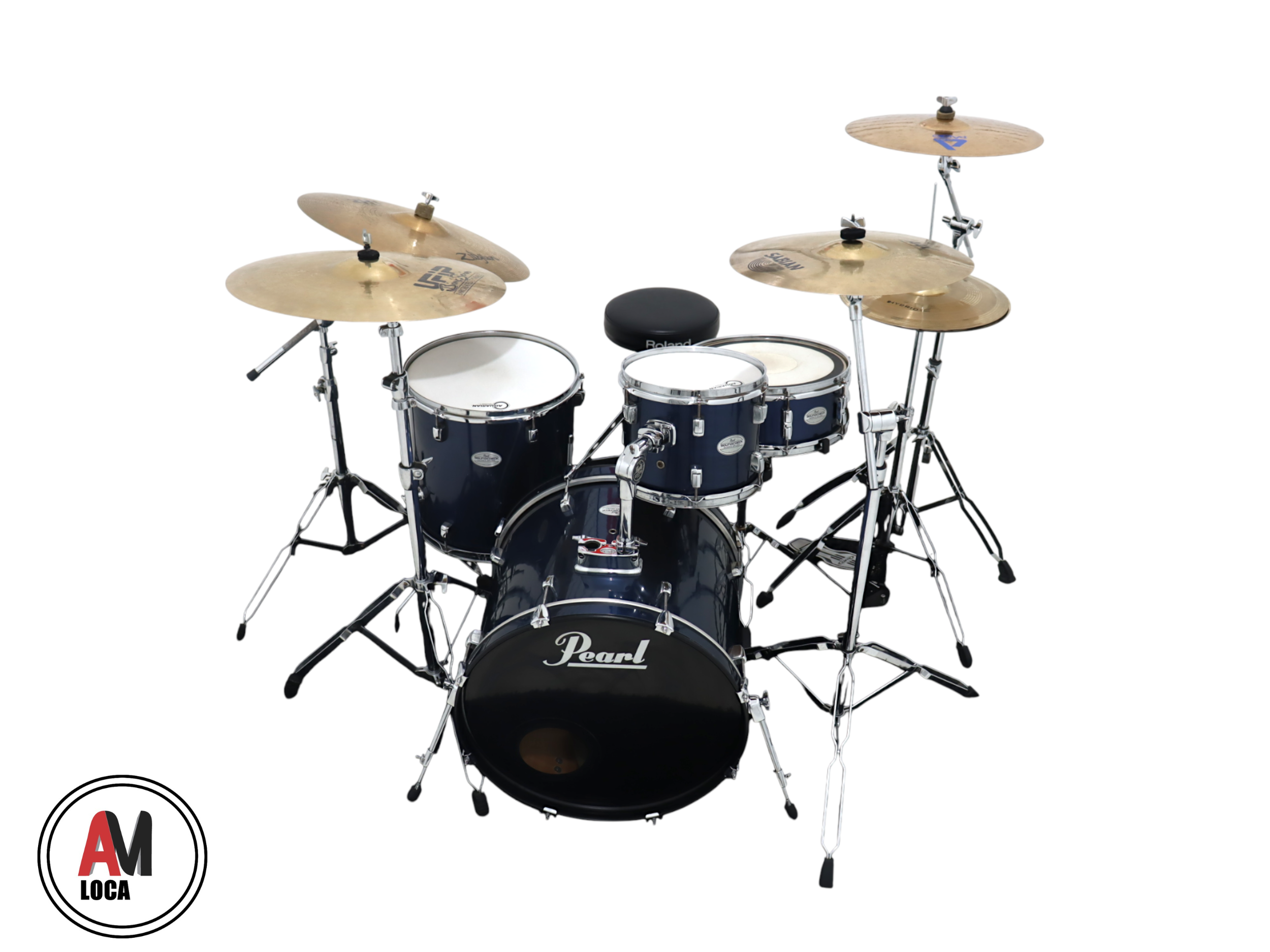 LOCAÇÃO BATERIA PEARL SOUND CHECK BB20 T10 T12 CX14 SD14 COMPLETA COD1946