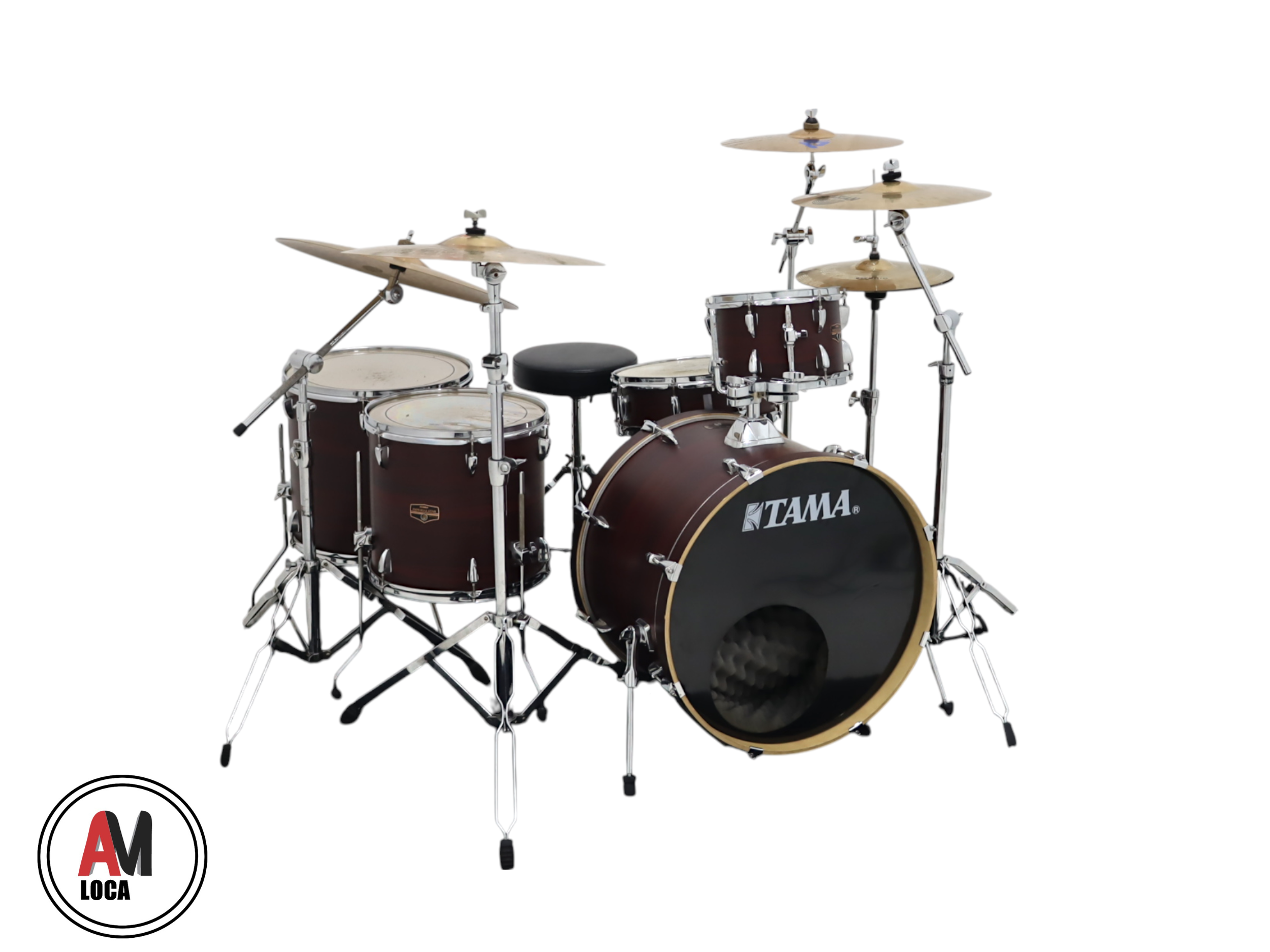 LOCAÇÃO BATERIA TAMA IMPERIAL STAR MAHOGANY BB22 T8 T10 CX14 SD14 SD 16 COMPLETA COD1947