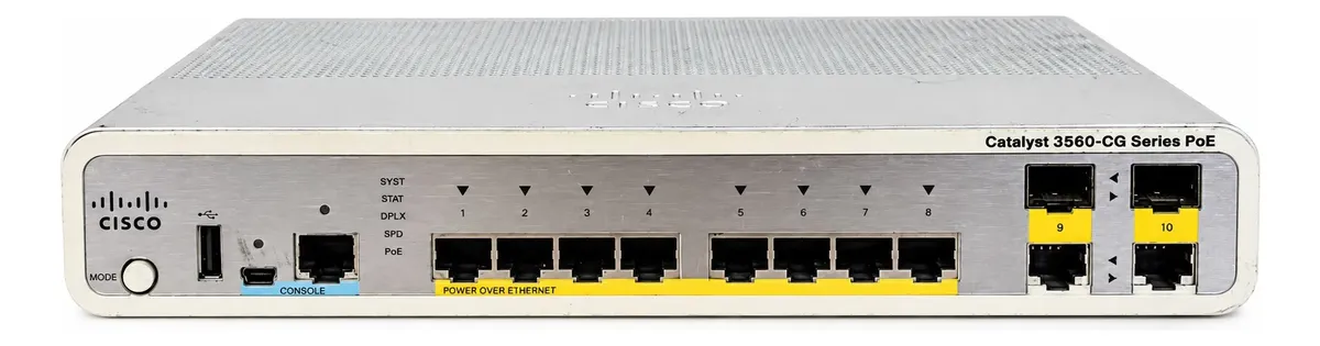 SWITCH CISCO C3560 8P GIGABIT POE + 2 SFP/ WS-C3560CG-8PC-S SWITCH CISCO C3560 8P GIGABIT POE + 2 SFP/ WS-C3560CG-8PC-S