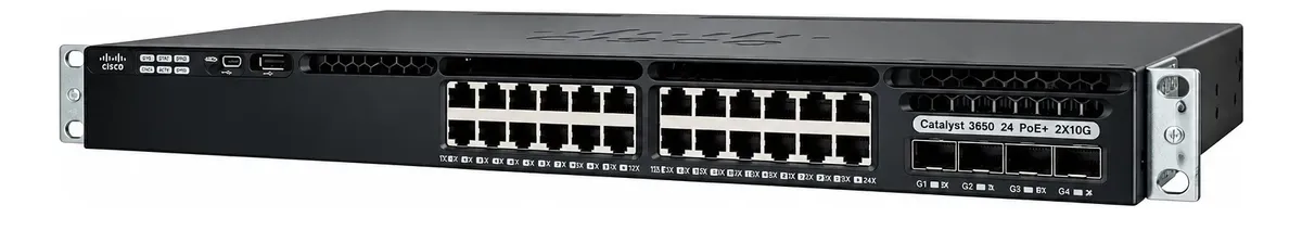 SWITCH CISCO C3650 24P GIGABIT / WS-C3650-24TS-L 2 FONTES SWITCH CISCO C3650 24P GIGABIT / WS-C3650-24TS-L 2 FONTES