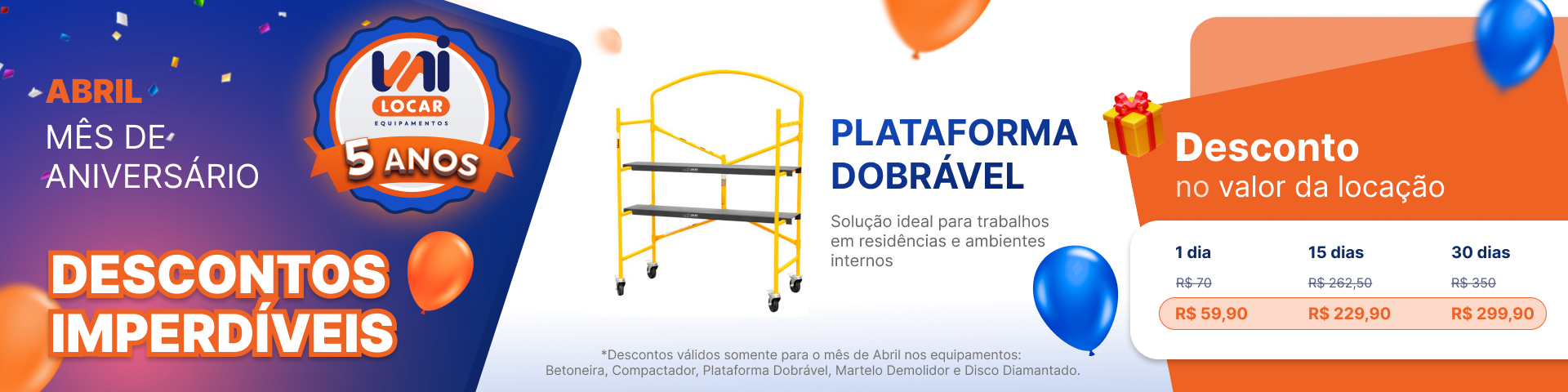 Promoção Plataforma Dobrável