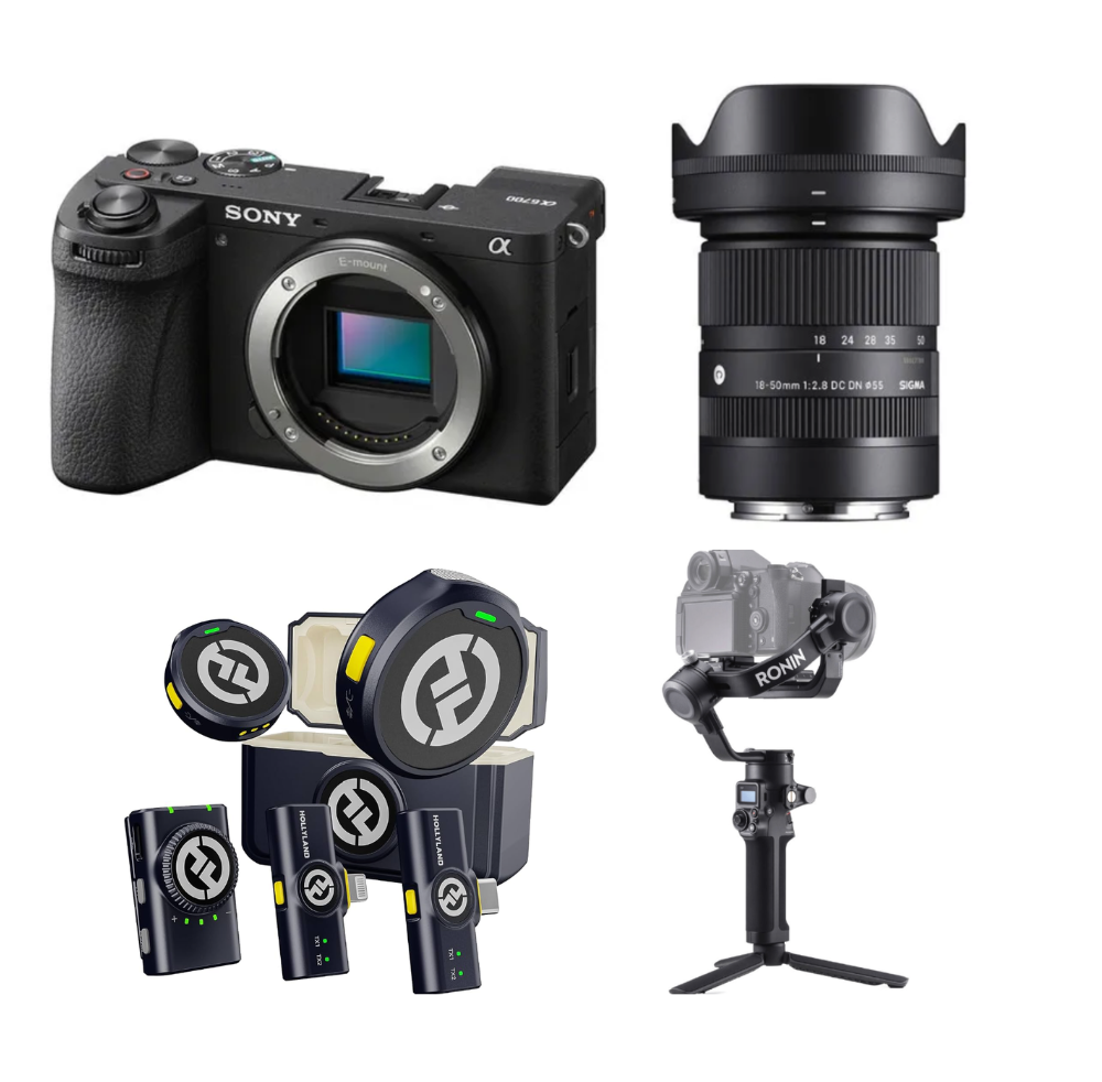 Kit Pro - A6700 + sigma 18-50mm 2.8 + Hollyland M2 + DJI Ronin SC