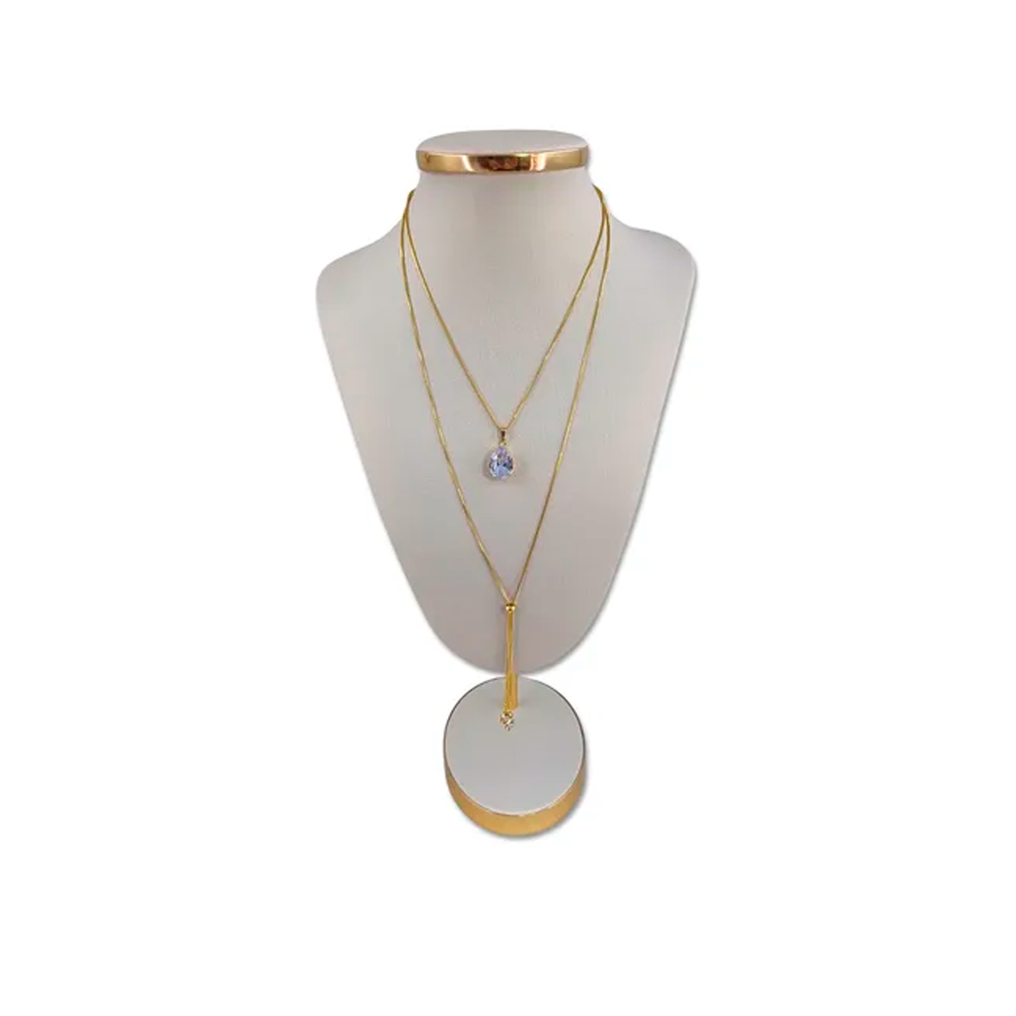 Expositor de Colar em Haste – Metal Dourado Forrado