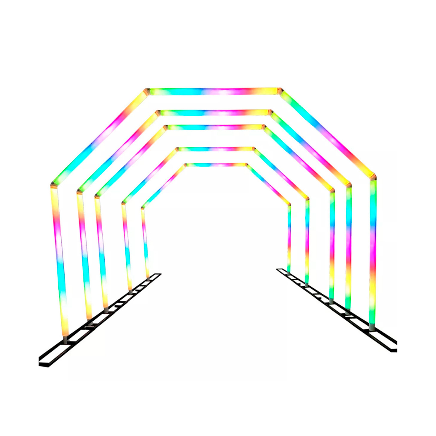 Kit 5 Arcos de LED RGB Formato Simples para Eventos