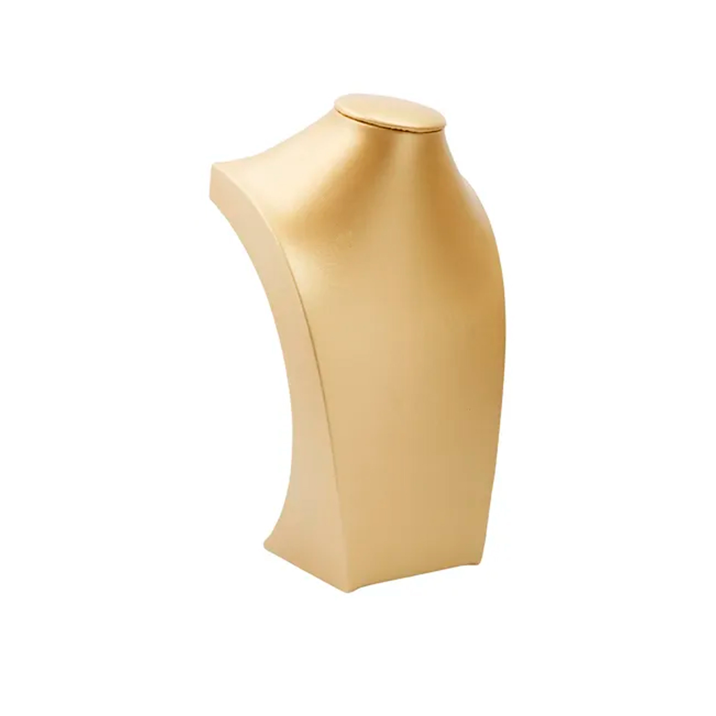 Expositor de Colar Busto M em Corino Dourado – Sofisticação para Joias