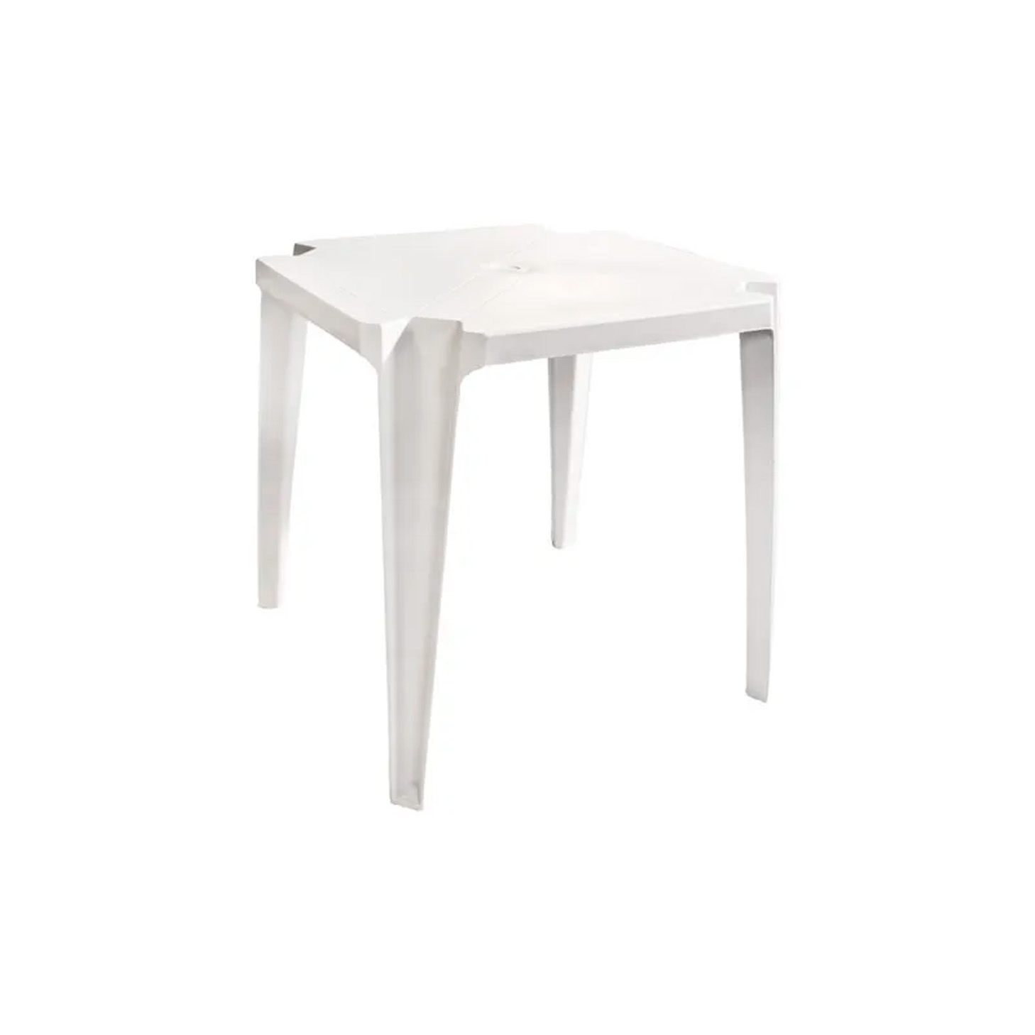 Mesa Plástica Quadrada Branca 70x70cm – Multiuso e Empilhável