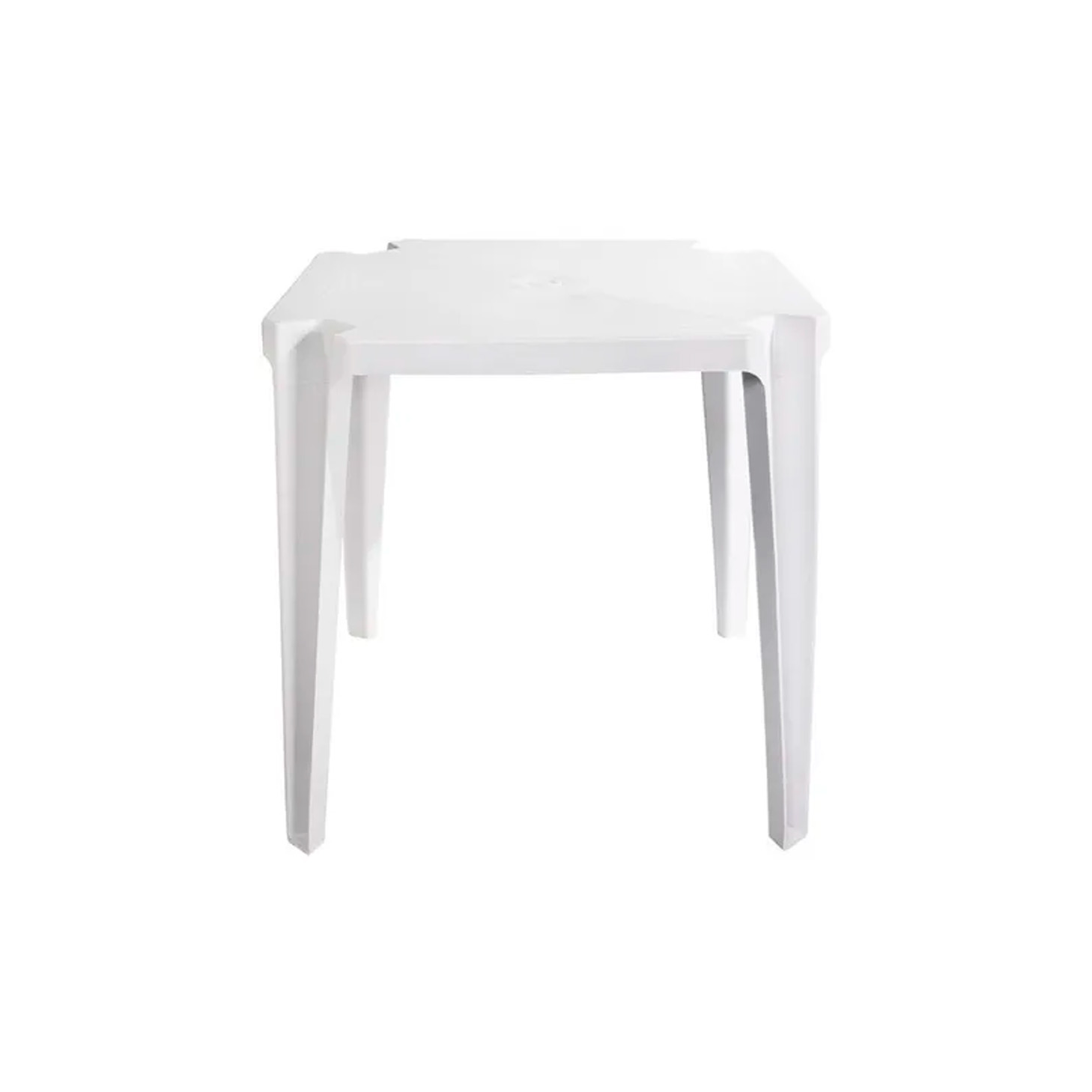 Mesa Plástica Quadrada Branca 70x70cm – Multiuso e Empilhável
