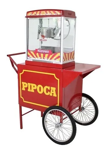 Carrinho de Pipoca Elétrico + Pipoqueira  – Estilo e Sabor