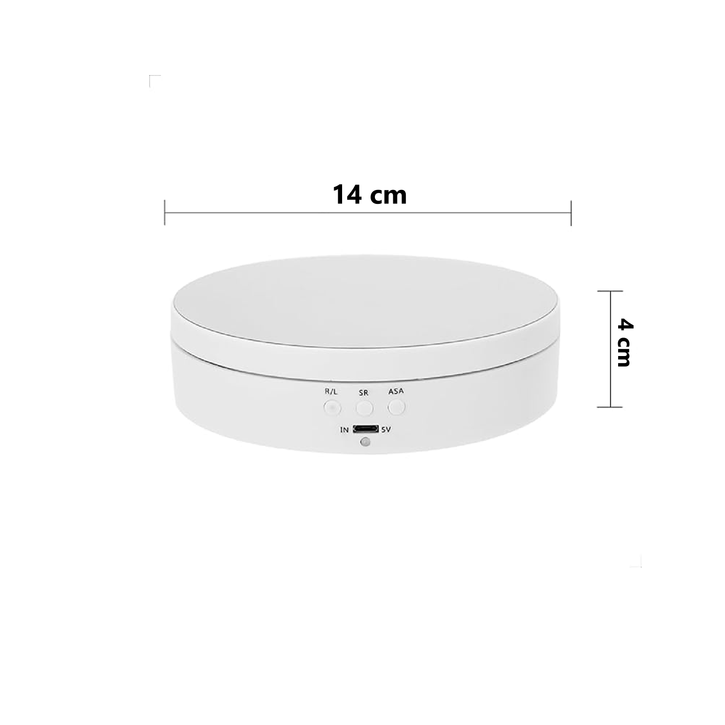 Expositor Giratório BRANCO INMA Elétrico USB/Pilha – Ideal para Vitrines e Estúdios