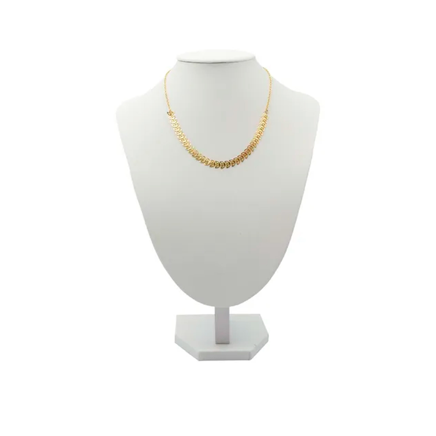 Expositor de Colar M em Corino Branco – Elegância para Joias