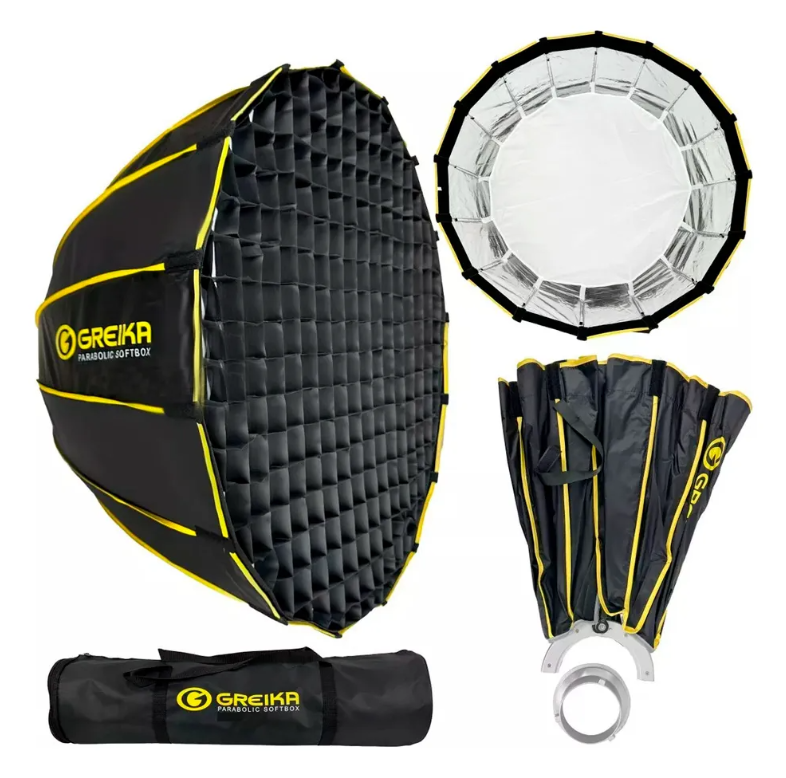 Softbox Octabox 90cm Greika Encaixe Bowens E Colmeia + Tripé Greika
